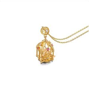 Unique LeMoon Freshwater Caged Pearl Pink White Sapphaire accent Star Pendant